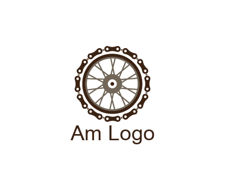 chain around wheel transportation logo
