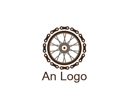 chain around wheel transportation logo