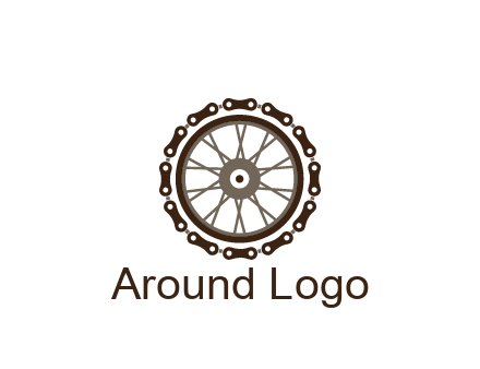 chain around wheel transportation logo