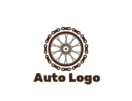 chain around wheel transportation logo