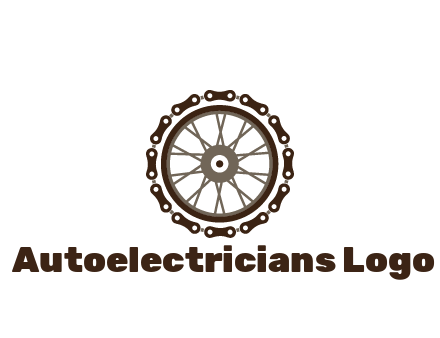 chain around wheel transportation logo