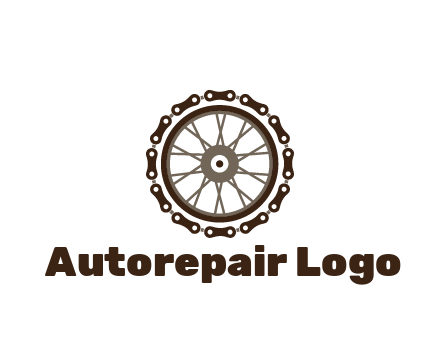 chain around wheel transportation logo