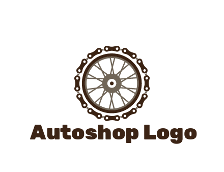 chain around wheel transportation logo