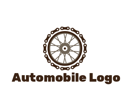 chain around wheel transportation logo