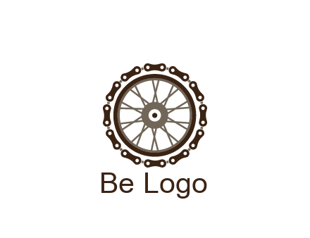 chain around wheel transportation logo