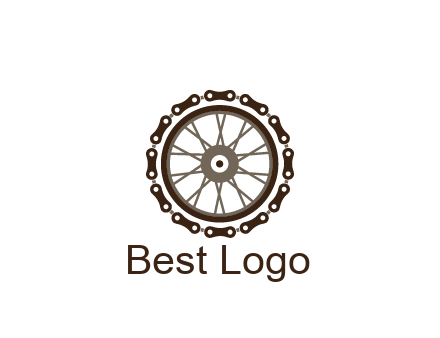chain around wheel transportation logo