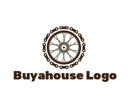 chain around wheel transportation logo