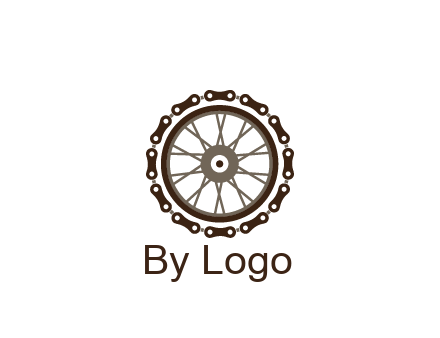 chain around wheel transportation logo