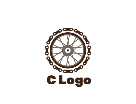 chain around wheel transportation logo