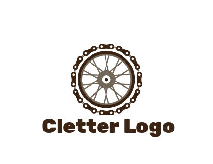 chain around wheel transportation logo