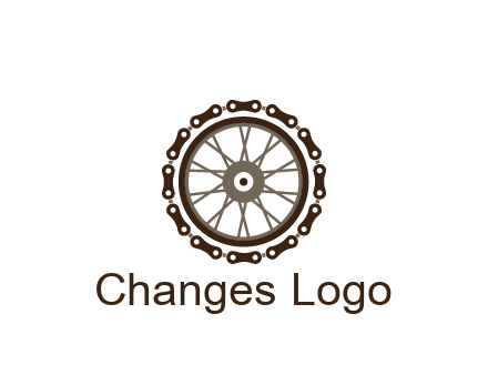 chain around wheel transportation logo