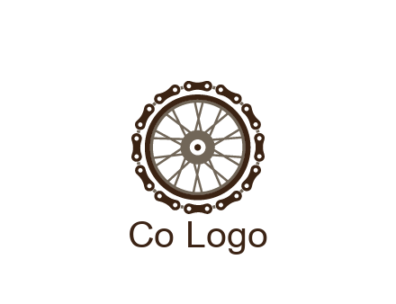 chain around wheel transportation logo
