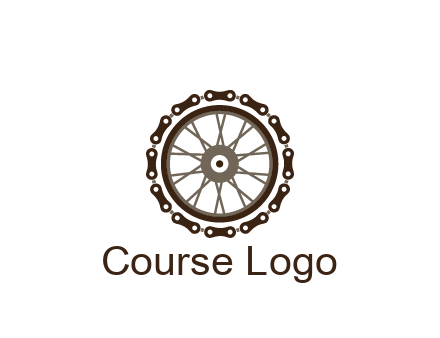 chain around wheel transportation logo