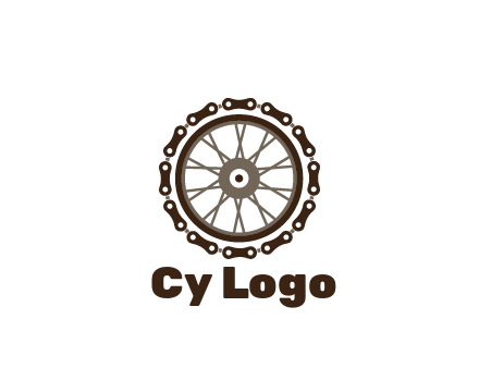 chain around wheel transportation logo