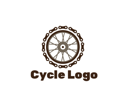 chain around wheel transportation logo