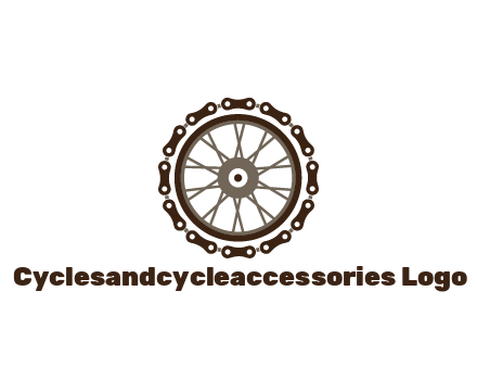 chain around wheel transportation logo
