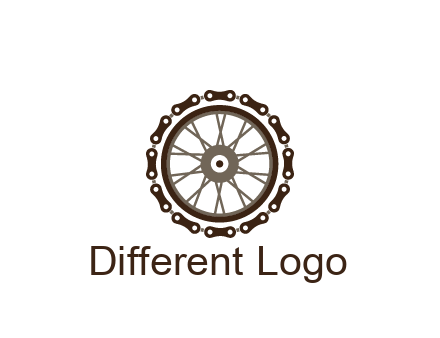 chain around wheel transportation logo