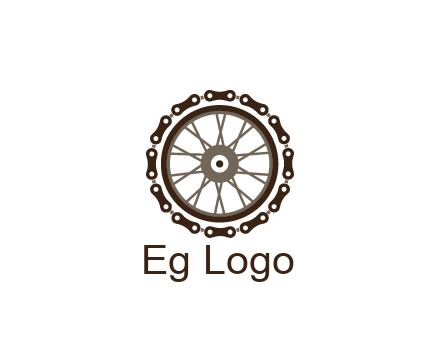 chain around wheel transportation logo