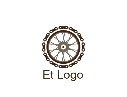 chain around wheel transportation logo