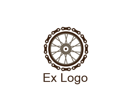 chain around wheel transportation logo
