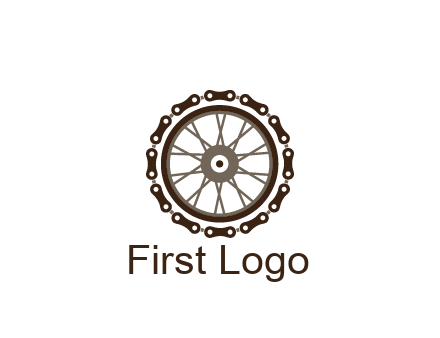 chain around wheel transportation logo