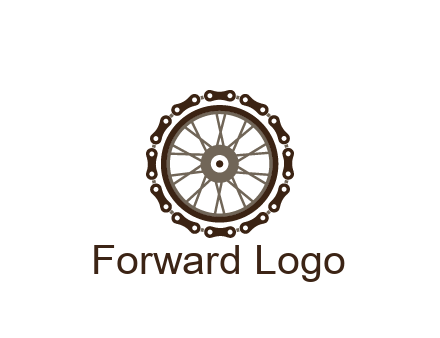 chain around wheel transportation logo