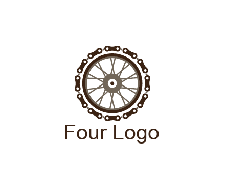 chain around wheel transportation logo