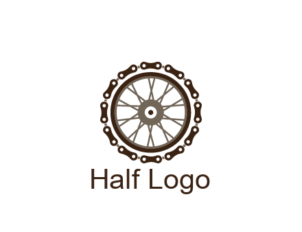 chain around wheel transportation logo