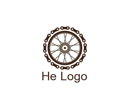 chain around wheel transportation logo