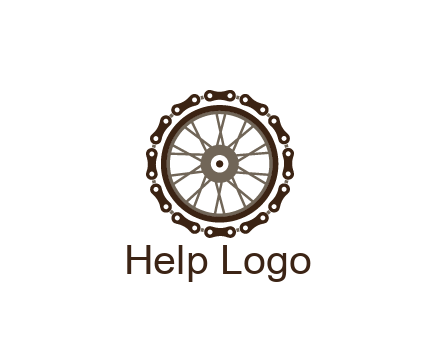 chain around wheel transportation logo