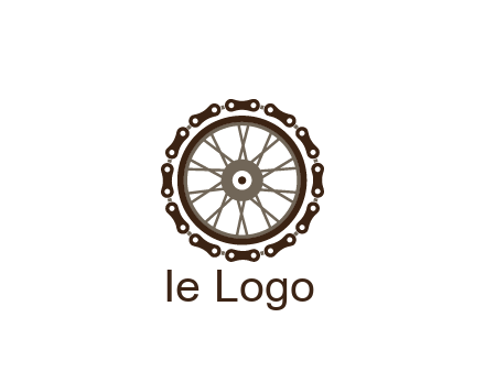 chain around wheel transportation logo