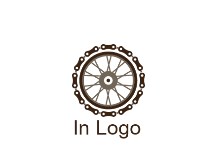 chain around wheel transportation logo