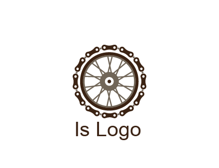 chain around wheel transportation logo