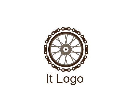 chain around wheel transportation logo