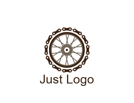 chain around wheel transportation logo