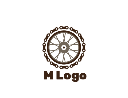 chain around wheel transportation logo
