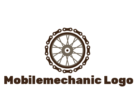 chain around wheel transportation logo