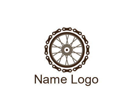 chain around wheel transportation logo