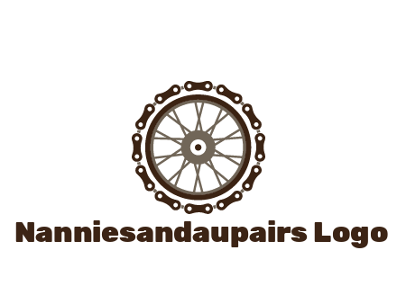 chain around wheel transportation logo