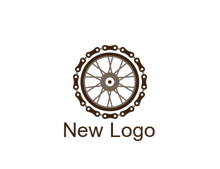 chain around wheel transportation logo