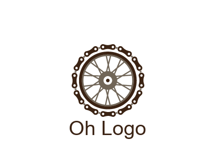 chain around wheel transportation logo