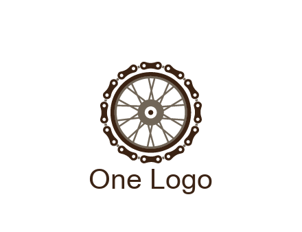 chain around wheel transportation logo