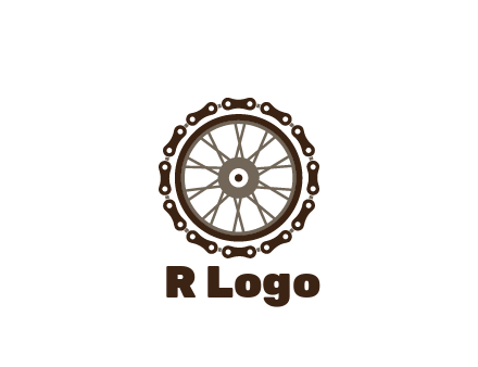chain around wheel transportation logo