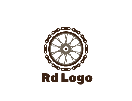chain around wheel transportation logo