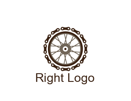 chain around wheel transportation logo