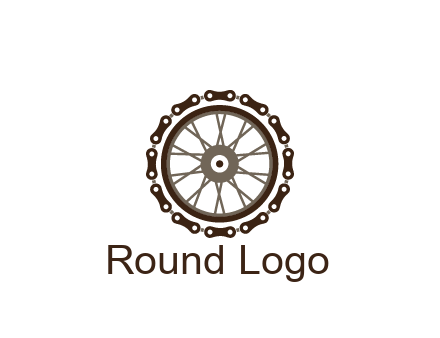 chain around wheel transportation logo