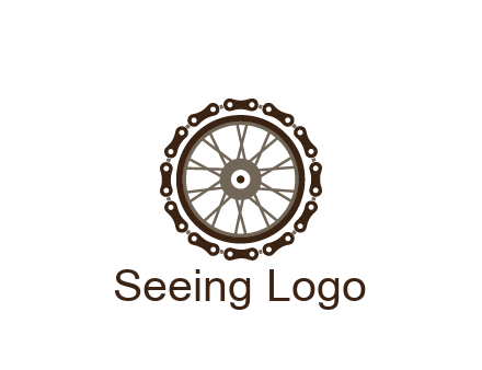 chain around wheel transportation logo