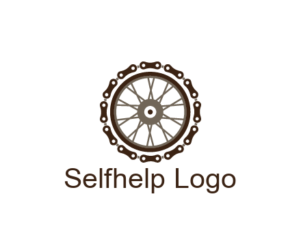 chain around wheel transportation logo
