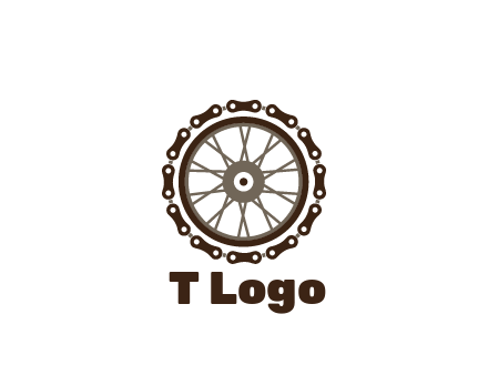 chain around wheel transportation logo