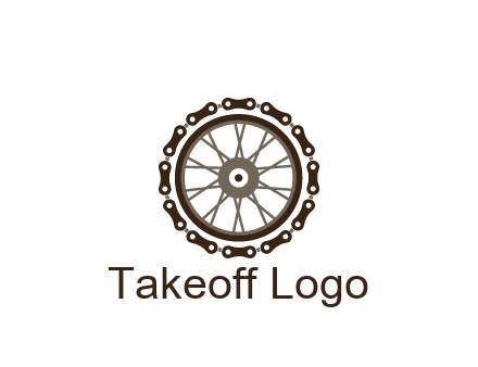 chain around wheel transportation logo